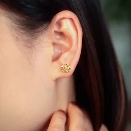 Brincos ninfas Novo brinco de ouro de 18k de 18k Fine Pure Au750 Ear Jóias 3D Presente de noivado para mulheres Rose E615