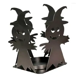 Candle Holders Halloween Ghost Holder Metal Castle Decor Durable Iron Craft Hollow Out Decoration For Pond Windowsill