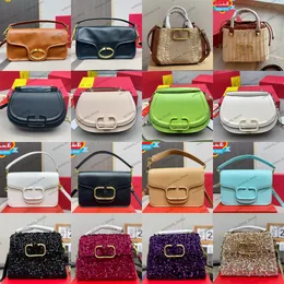 Lantejoulas de bolsas bordadas de bolsas de esteira locomotão cadeia crossbody women feminino de luxo saco de couro da Itália marca fivela dourada x bolsa de bolsa de pista de palha