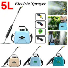 5L Electric Sprayler USB ładowalne doładowanie ogrodowe tryskacze 2 tryby teleskopowe 360 ​​Rotacja Dyszzy Dysplies 240329