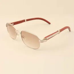 Direct new square diamond sunglasses, T7381148 natural wooden glasses size: 56-21-135mm, high-end luxury sunglasses, unisex