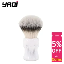 Escova YAQI Everest 24mm Mármore Branco Cabelo Sintético Escova de Barbear para Viagem Pincéis de Barbear Masculino