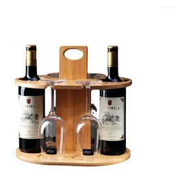 Drinking Straws Creative Wood Wine Rack Vintage Bottle And Glass Holder Bar Home Decoration Display Stand