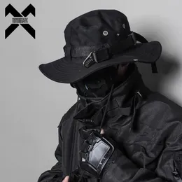 Hip Hop Streetwear Fisherman Hat Men Długie haftowane wiadra czapki na zewnątrz Travel plażowe składane czapki przeciwsłoneczne 240320