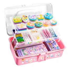 Kortklistermärke Big Set Girl Children's Toy Goo Chuck Full Set Materials For Hand Account Material Tool klistermärken Stationery Set