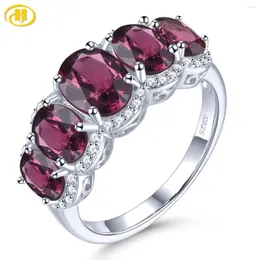 Cluster Rings Natural Rhodolite Garnet Sterling Silver 4.5 S Genuine Rose Romantic Style S925 Fine Jewelrys Birthday Gifts