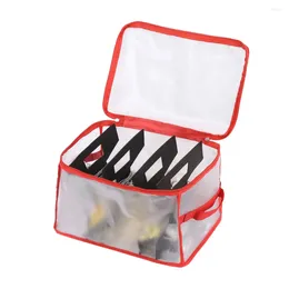 Storage Bags Box With Zipper Handles Frosted Transparent PE For Christmas Lights Xmas Gift Wrap Organizer Home Decoration