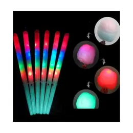 Led Gadget 2021 New 28175Cm Colorf Light Stick Flash Glow Cotton Candy Flashing Cone For Vocal Concerts Night Parties Drop Delivery E Dhktt