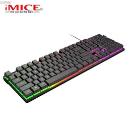 키보드 IMICE AK-600 유선 키보드 USB 컴퓨터 게임 콘솔 서스펜션 컨트롤러 PC Laptopsl2404에 적합한 3 가지 컬러 백라이트 키보드