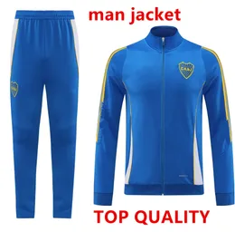 24 25 Juniores Boca Junksack Jacket Jacket Long Zipper Men's Soccer Jacket Conjunto, traje de treinamento de futebol de manga longa, Maradona Tevez de Rossi 2024 2025 Treining Suit