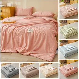 Bedding Sets Summer Set Bed Sheet Soft Linen Cotton Duvet Cover With Zipper Ties Housse De Couette 180x220