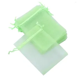 Laundry Bags 100pcs Net Yarn Packing Bag Beautiful Gift Candy Storage For Girl (9 12cm; Fruit Green)