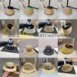 Summer Beach Sun Hat Women Travel Vaco per vacanze Paglie Cappelli Lettera Bradge Wide Brim Visor Fisherman Cap Men Sport Golf Caps