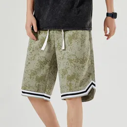 Мужские шорты модные печатные распечатанные уличная одежда спортивные беговые брюшные брюки баскетбол короткие брюки 2024 Летняя молодежь Y2K Loose Straight Beach