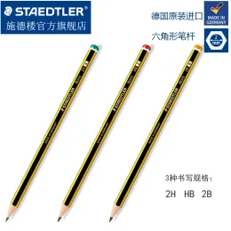 Pennor 12 st/set Tyskland Staedtler Noris 120 Yellow Black Stripe Pen Rod Red Green Orange Tail 2B/HB/2H Målning Sketch Writing Pencil