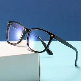 Sınır ötesi düz ayna blu-ray bilgisayar gözlükleri retro çerçeve kadın kare 3+2 menteşeli çerçeve anti-mavisi gözlük