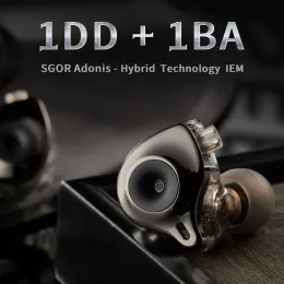 SGOR ADONIS 1DD+1BA TECNOLOGIA Híbrida Ear fones de ouvido em Ear Monitor HiFi Super Bass Earbuds de alta qualidade Música fones de ouvido Vênus