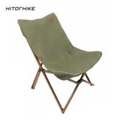 Furnishings Hitorhike Camping Furniture Portable Camping Chair Wood Grain Aluminum Folding Chair Comfortable Hiking Chair