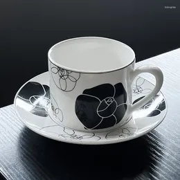 Koppar tefat blomma keramiska mugg reser estetisk kall återanvändbar kaffekopp original frukost gobelet plastik återanvändbar hemträdgård