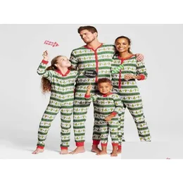 Семейная подходящая наряда рождественская пижамская одежда Матери дочь комбинезон, отец, сын с понедельника по доставке, детские дети, матерна m otx0b