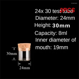 Storage Bottles 2PCS 18ml 22ml 30ml Mini Corks Clear Glass Straight Mouth Jars Empty Healthy And Eco-friendly Vials Bottle