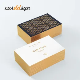 Umschläge Caddsgn Custom Black Cards Bronzing Gold Edge Visitenkarten 700 GSM beschichtete Paper Doppelseite Druckkarte 0,7 Dicke