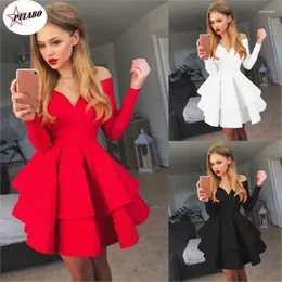 Casual Dresses PULABO Puffy Women Ball Gown Prom Pink Ruffle Dress Sexy African Lady Cute Mini Party Birthday Outfits Summer XL Female