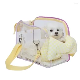 Transportadores de gatos Corean Summer Fashion Fete Pet Out Bag Dog Bichon Teddy Small Body Body Maltese Transparent Jelly Puppy Supplies