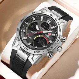 Armbanduhren Lige Männer Uhr Big Dial Silicon Band Date Herren Business Male Uhren wasserdichte Luxus Männer Handgelenk für