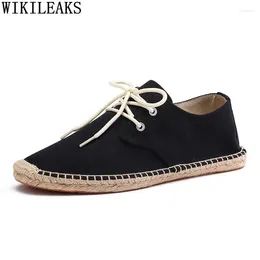 Scarpe casual uomini tela non in pelle Espadrilles designer di lusso Fisherman Schoenen Zapatos Hombre Vestir