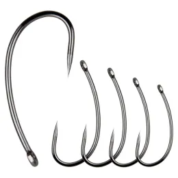 Fishhooks 500pcs barbless 잉어 낚시 후크 서클 커브 Shank Carp Rig Hooks Hair Rigs 송어 Nonbarb 생선 후크 크기 2# 4# 6# 8# 10#