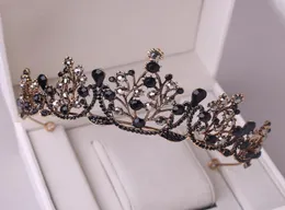 2021 carino principessa barocca copricapo strass nero tiara nuziale matrimonio 18 ° compleanno regina corona accessori festa formale8458327