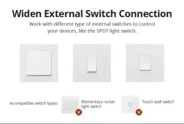 Ewelink Zbmini Zigbee 3.0 Mini Wholesale Switch Switch DIY ثنائية الاتجاه وحدة ZBMINI-L EWELINK CONTROL AELXA Google