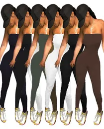 Plus storlek 2x kvinnor ärmlösa jumpsuits mode av axel rompers sommarkläder sexiga mager bodysuits svarta brev leggings 47210537