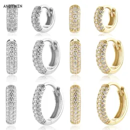 Серьги andywen sterling sier gold gult gircon Cz Hies Loop Серьки Серьки Женщины Ювелирные изделия Рок Новые 2021 Свадебные ювелирные изделия