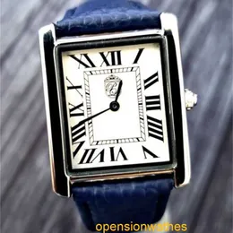 Tank de carters zegarki kultowe szwajcarskie inspirowane Pierre Lucerne 1888 Męskie zbiorniki zegarek biały emalia niebieski fn4pxk