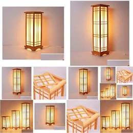 Floor Lamps Home Design Wood Lamp Fashion Japanese Washitsu Tatami Decor Window Pane Restaurant Living Room Hallway Lighting Drop Del Dhqbh