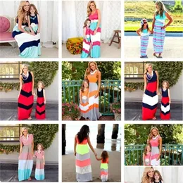 Family Matching Outfits 10 Colors Mother Daughter Dress Striped Mom Clothes Look And Bohemian Style Drop Delivery Baby Kids Maternit M Otbwo