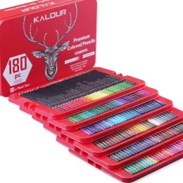 Matite matite matite set professionale di 180 colori morbidi core in cera per le forniture artistiche per disegnare la colorazione delle ombreggiature