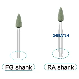 5pcs/zestaw dentystyczny zielony kamień Burs do Ceramiki szlifierskiej Polerka metalowa Polerka dentystyczna