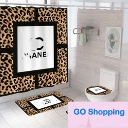 Top Direct Supply Fashion Brand Letter Polyester Shower Curtain Bathroom Bathroom Waterproof Moisture-Proof