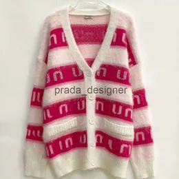 女性のセーターデザイナー2024秋/冬の新しいモヘアカーディガンコートニットセーターがゆるくて怠zyなスタイルA-J89938