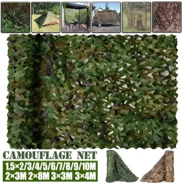 Skydd Militär kamouflage net 1,5 m*10 m bred kamouflage camo netting bulk roll dekoration sol skugga fest camping jakt öken djungel