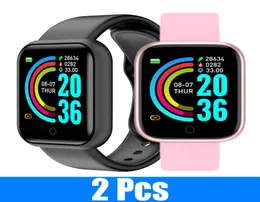 2 PCS Y68 Akıllı Saatler Erkekler Applewatch Fitness Tracker Uyumlu iPhone ve Android Telefonlar Saatler Yuvarlak Akıllı Kalp Digital4691981