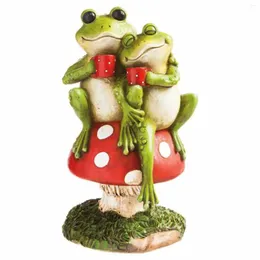 Decorazioni da giardino Funny Frog Couple Statue Yard Art Cine Disin Sculpture per esterni per decorazione per il desktop per la casa del cortile da giardino