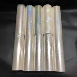Filmer 120 m holografisk transparent varm stämpling foliepapper rullar för laminator värmeöverföring film laserskrivarkort hantverk papper 21 cm