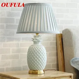 Lâmpadas de mesa Otela Ceramic Desk Lights Luxury Modern Contemporary Fabric for Hall Room Office Cama criativa El