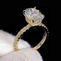 Pierścienie zespołu prawdziwe złoto 14K 18K S925 Sier Women Engagement Zestaw Owalny Cut Najnowszy styl Iamond Moissanite Jewelry Akcesoria Perła Drop del otpsw