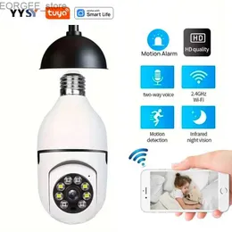 その他のCCTVカメラTuya Smart Home 2.4G E27 Bulb WiFi Surveillance Camera HD Night Security Video Supprt Two Way Audio Mobile Motion Y240403