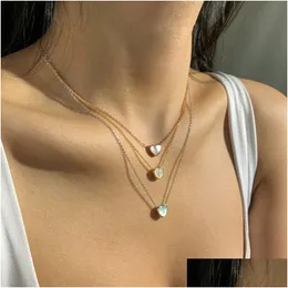 Anhänger Halsketten Modemondone Herz Halskette Designer Gold Kette Frau Real 925 Sterling Sier Schmuck Pendnats Choker für Teen Dhvae